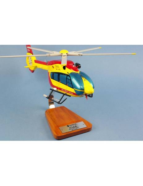 H145 D3 dragon 38 sécurité civile grenoble le versoud, maquette en bois réaliste