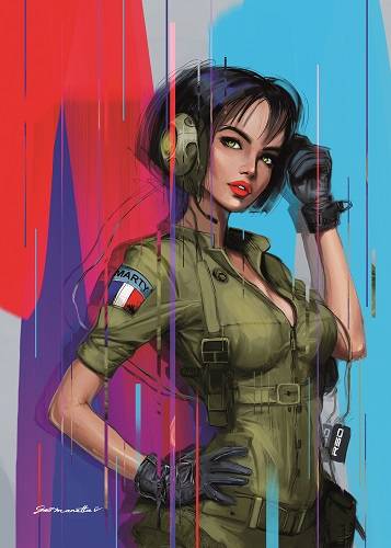 artiste peintre de l'air et de l'espace pin up Brune Marseille