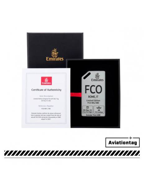 porte clés aviation tag skin tag Emirates Airbus A380 série limitée Aix les milles