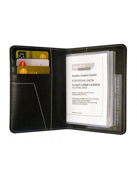 Protège licence aéronautique + médical cuir  pilot design 4 pilot région PACA