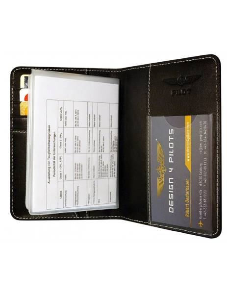 Protège licence aéronautique + médical cuir  pilot design 4 pilot région PACA
